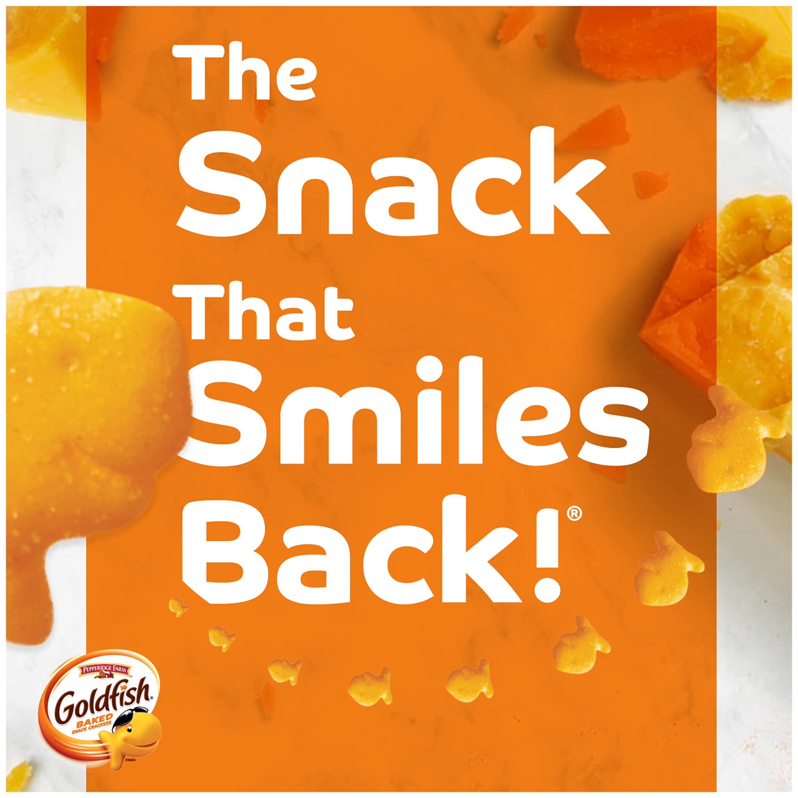 Goldfish cheddar crackers pantry stack convenient 27.3-ounce carton for sharing