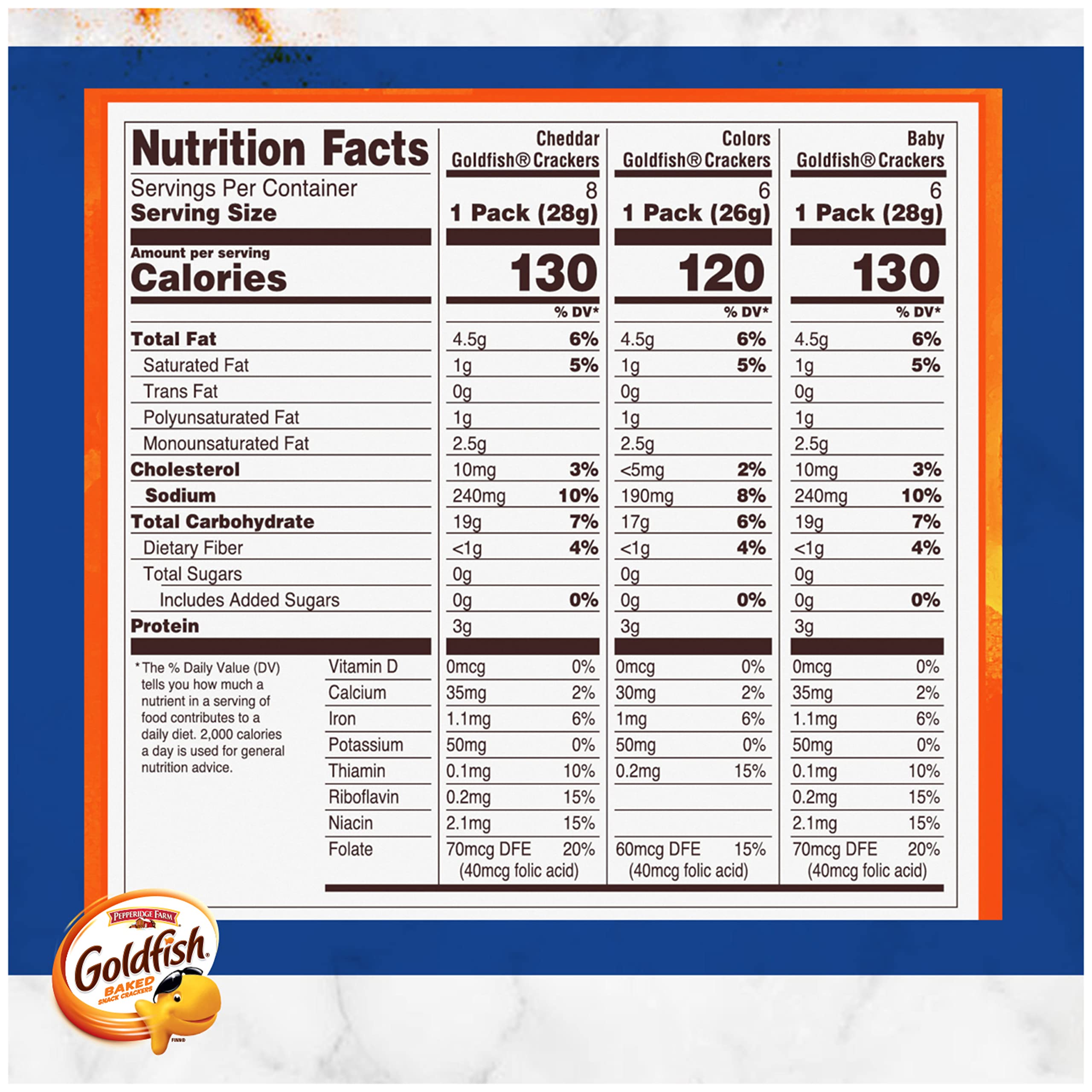 Goldfish cheddar crackers single-serving pack ideal for lunch sides and quick snacks.
