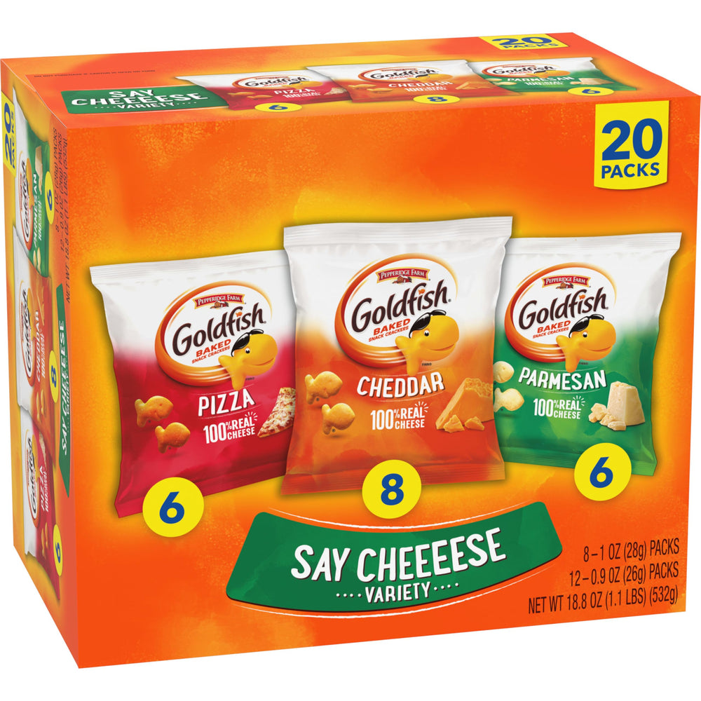 Goldfish pack with portion-controlled bags for balanced snacking