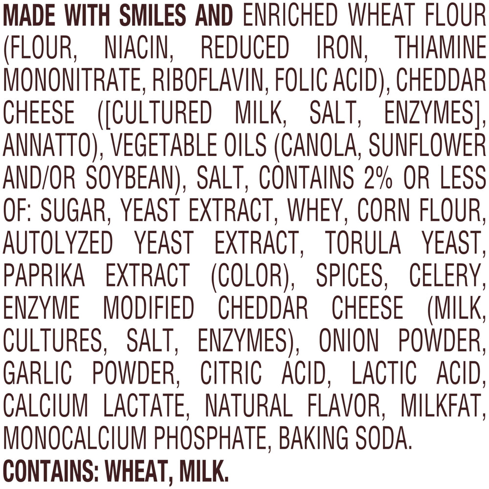Goldfish Flavor Blasted Xtra Cheddar crackers smile-worthy bite-sized fun.