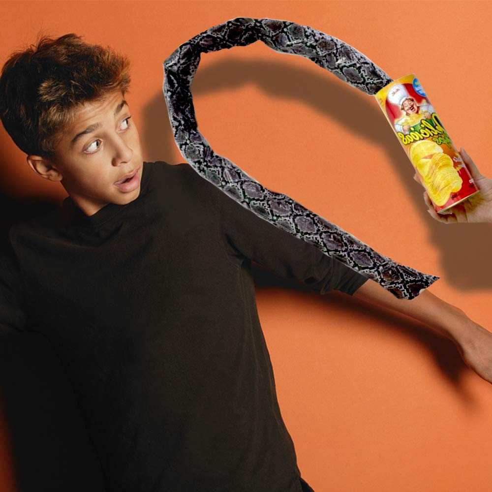 GOLF prank potato chip can stands eight-point-six inches tall for convincing table pranks.
