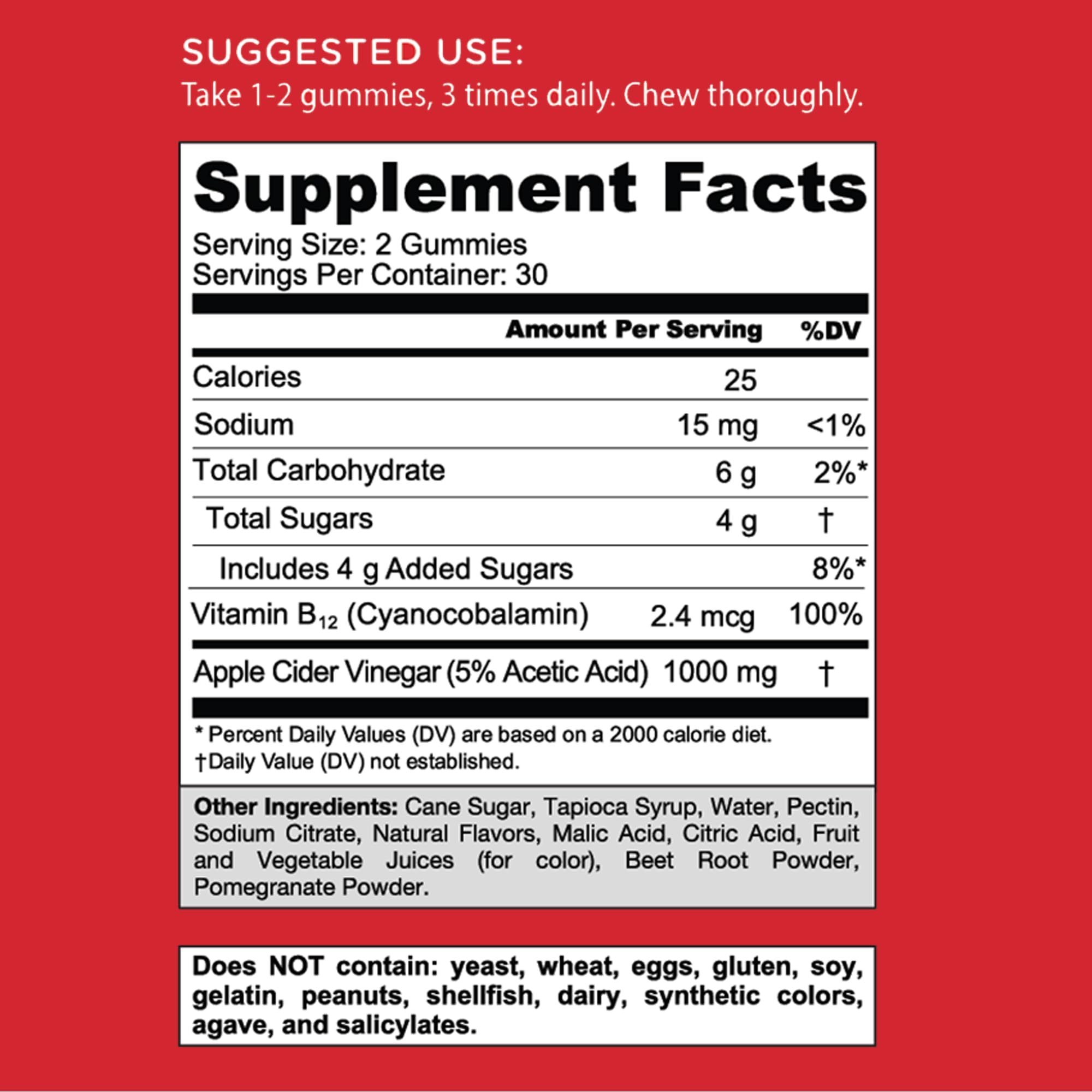 Goli bottle label notes Vitamin B12 for energy metabolism support.