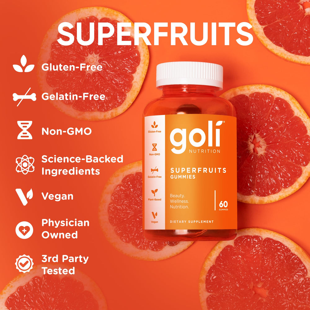 Goli bottle beside packaging demonstrates convenient access to supplements.