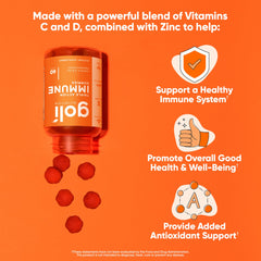 Goli logo on bottle cap emphasizing vegan and non-GMO features