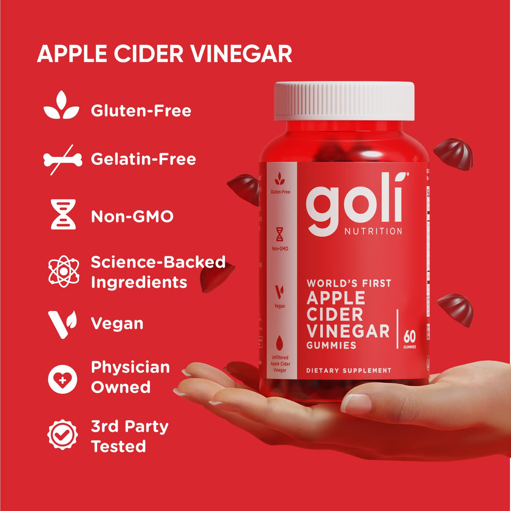 Goli gummies placed on a kitchen counter suggesting easy daily use.