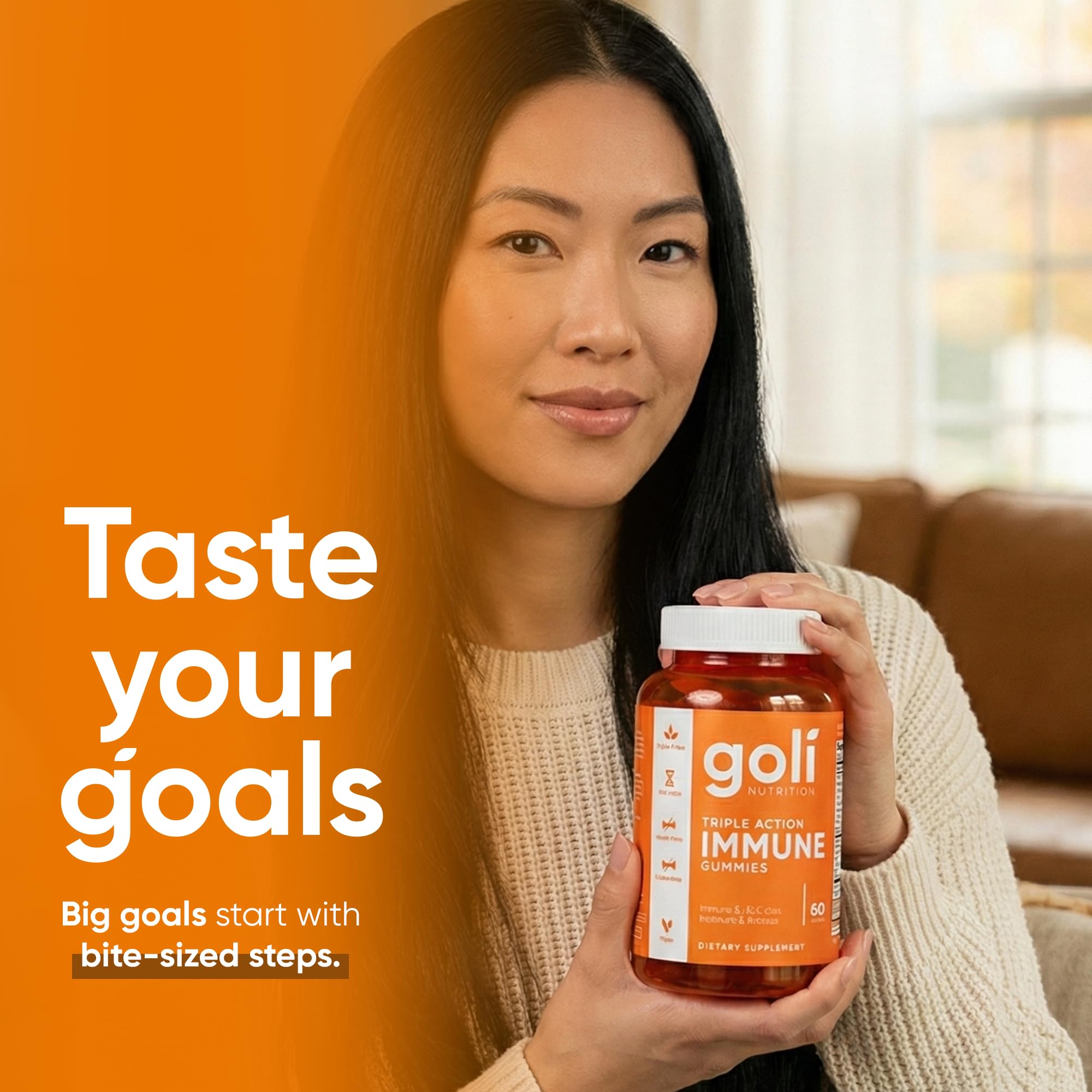 Nutrition label shows gluten-free and gelatin-free formulation