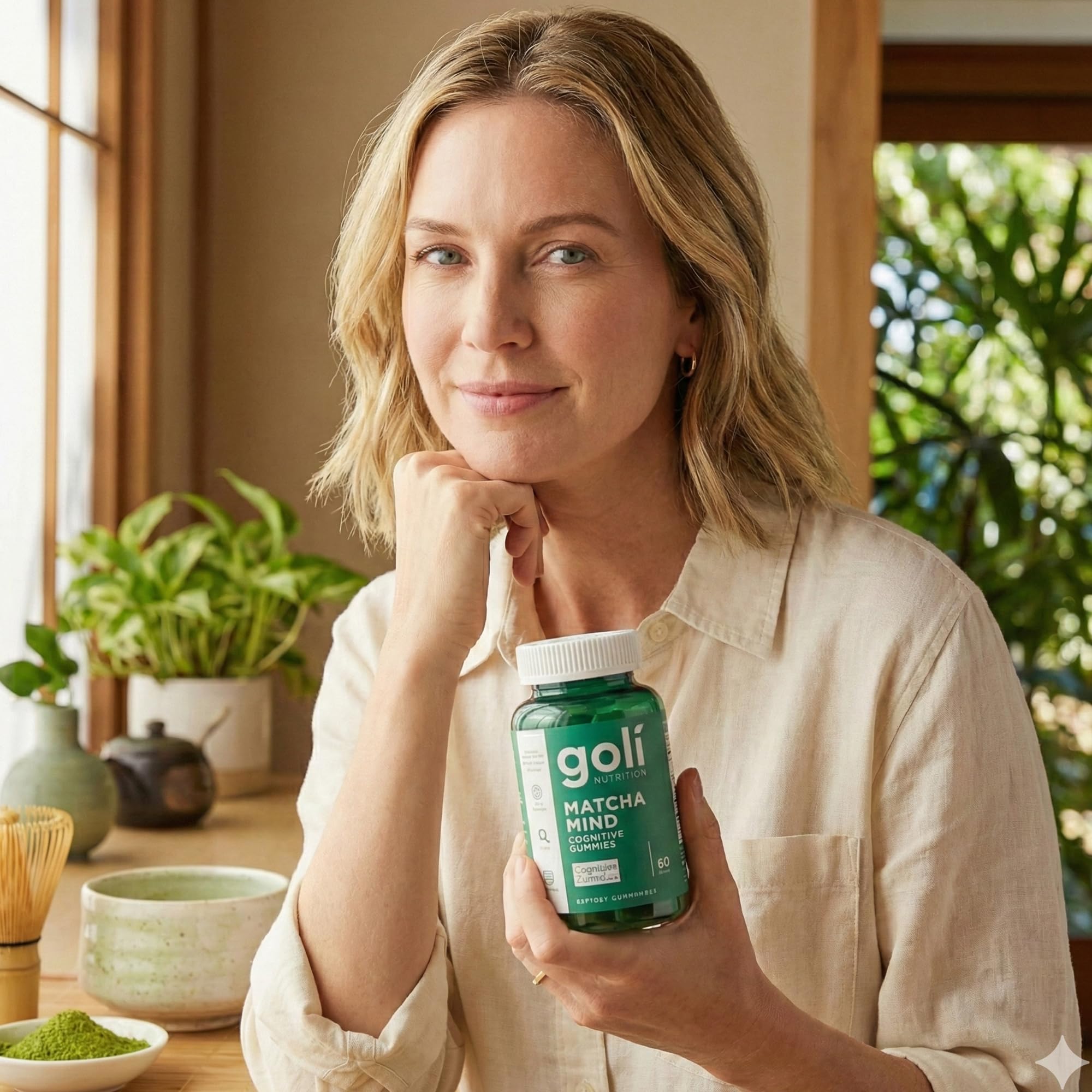 Goli Matcha Mind natural green tea imagery communicates wholesome ingredients.