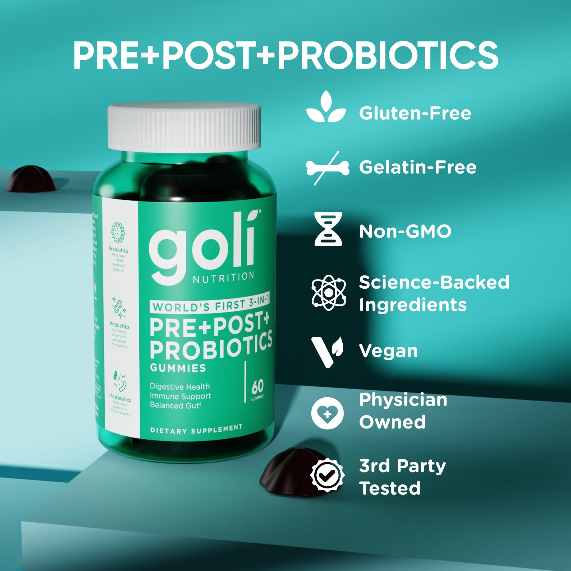Goli bottle with USA-made quality symbol indicating manufacturing standards.