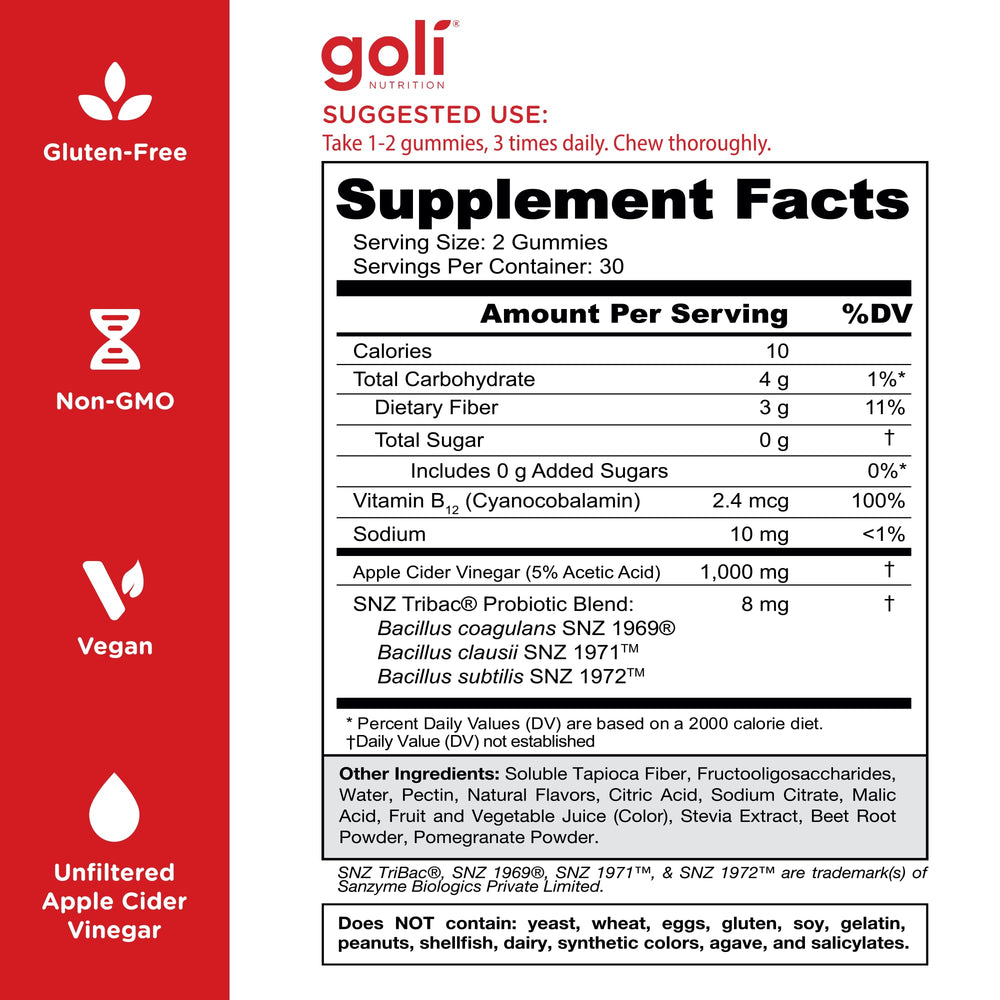 Bottle beside vitamin B12 and probiotic text emphasizes energy metabolism and digestive support