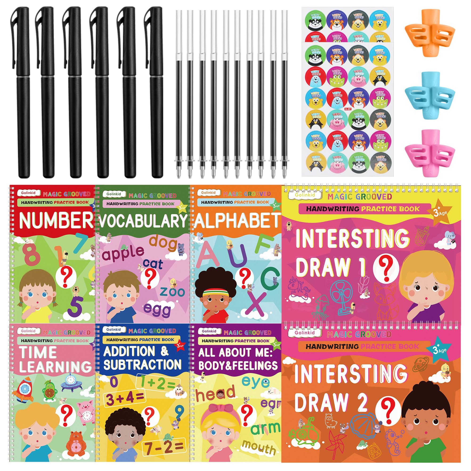 Golinkid Magic Grooved Writing Practice cover invites kids to start tracing with guided grooves