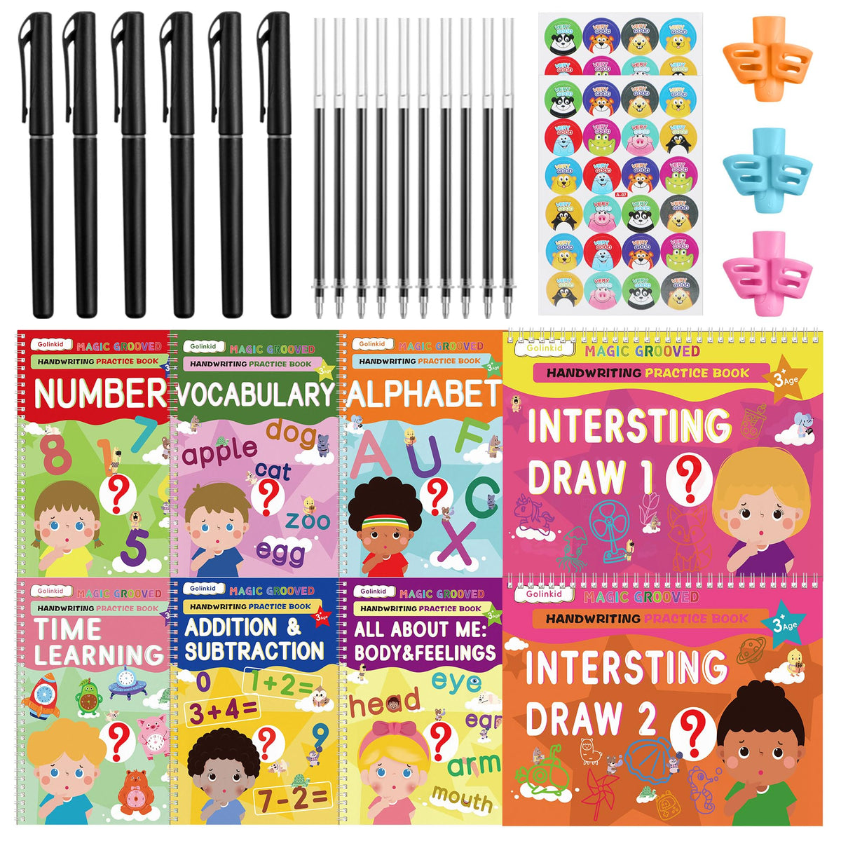 Golinkid Magic Grooved Writing Practice cover invites kids to start tracing with guided grooves