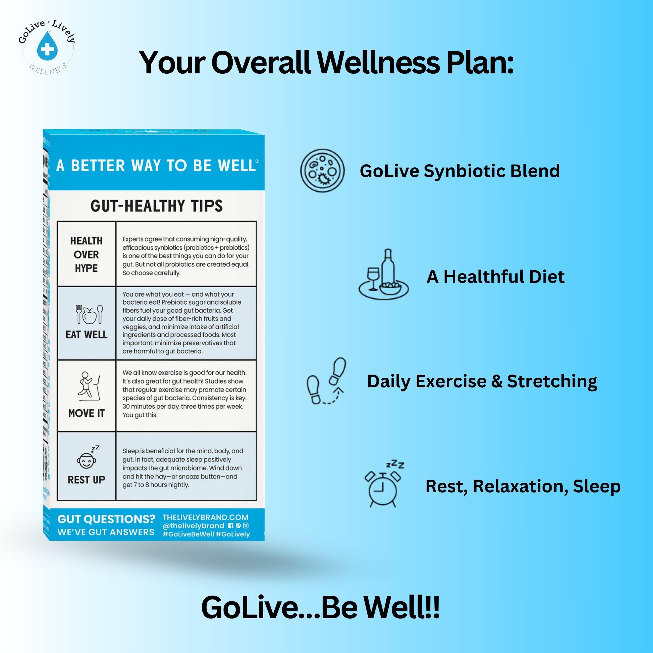GoLive powder dissolving in a drink for convenient use.