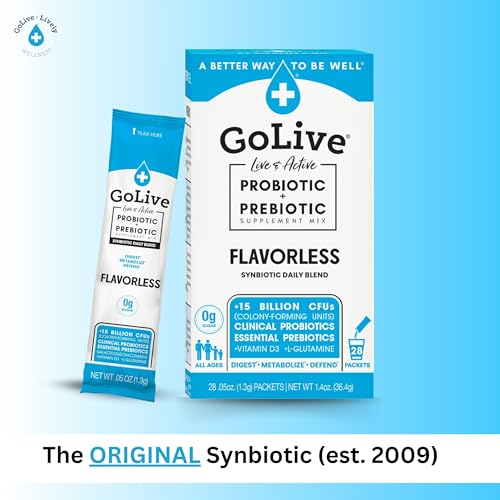 GoLive sachet dissolved into a glass of water for easy mixing.