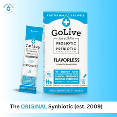 GoLive sachet dissolved into a glass of water for easy mixing.
