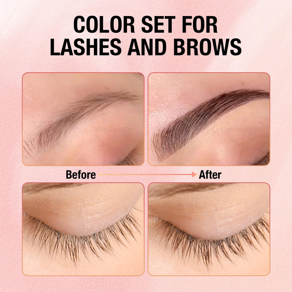 Gollee lash color kit brown application step showing mix and apply