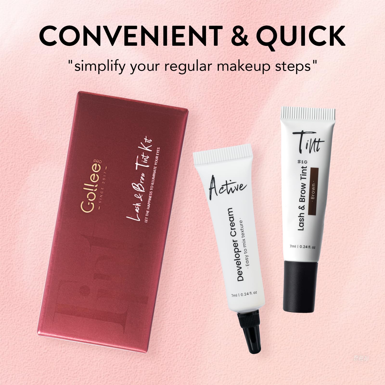 Gollee brown lash color tube with protective gloves for safe coloring