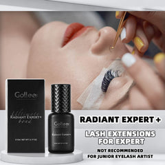 Golleepro lash glue on lashes demonstrating strong bonding and long retention
