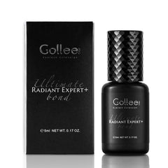 Golleepro eyelash glue bottle closeup showing fast-drying formula for professionals