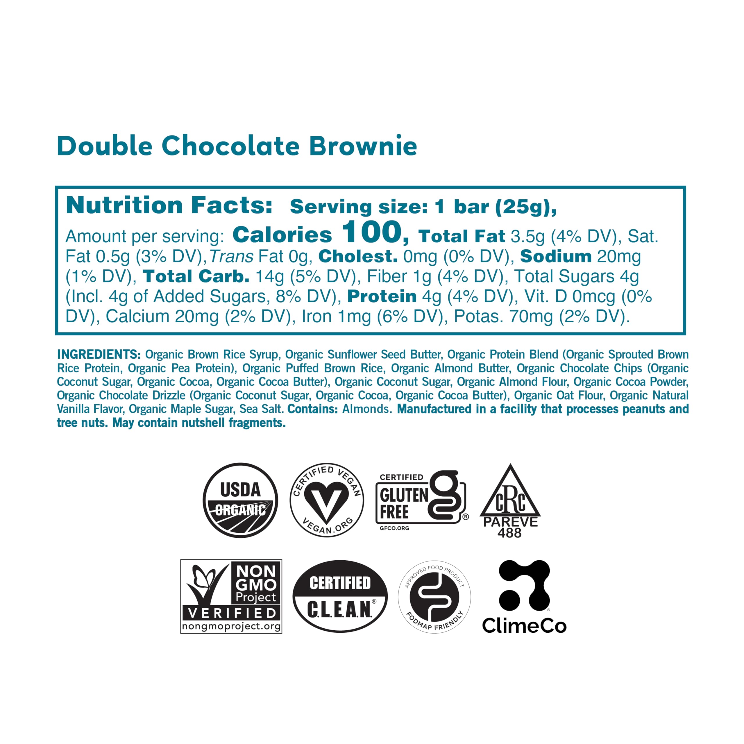 GoMacro Kids Double Chocolate Brownie bar serving, ideal for on-the-go snacks