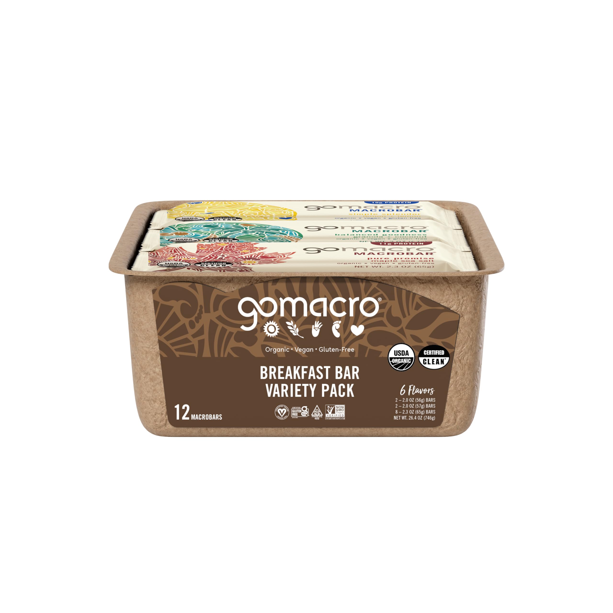 GoMacro Macrobar Breakfast Maple Sea Salt, savory sweet flavor for balance