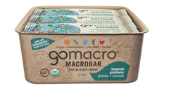 GoMacro MacroBar Granola + Coconut on-the-go bite demonstrates portable energy.