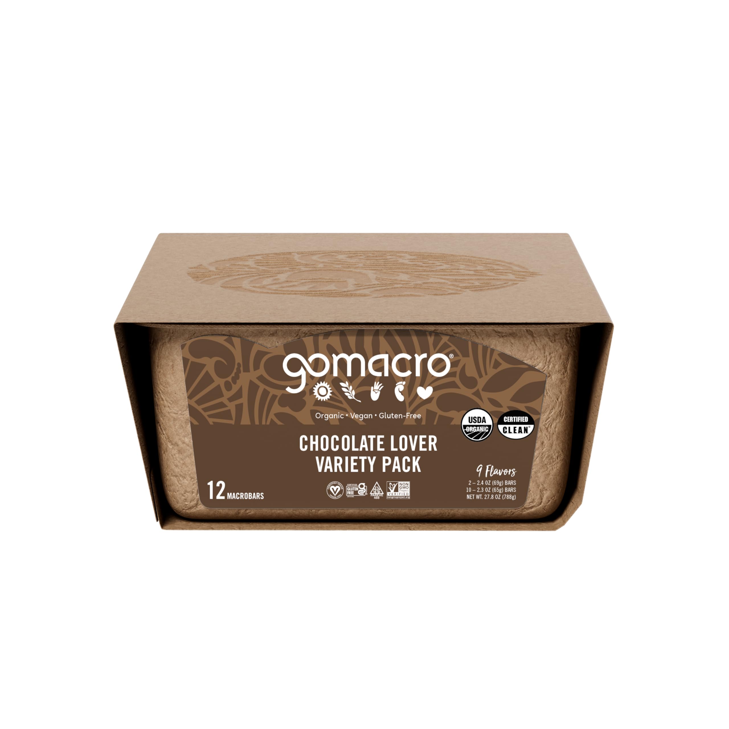 GoMacro Mocha Chocolate Chip bar, energizing morning snack with cocoa flavor