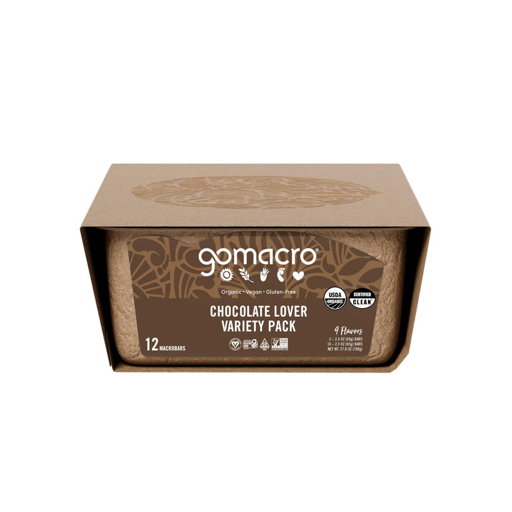 GoMacro Mocha Chocolate Chip bar, energizing morning snack with cocoa flavor