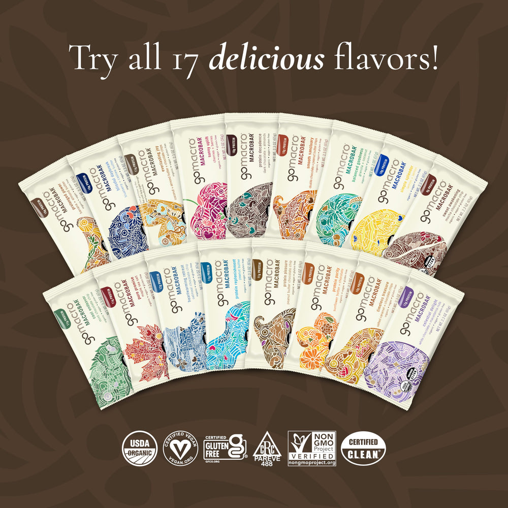 GoMacro Organic Vegan Label emphasizes clean ingredients and sustainability