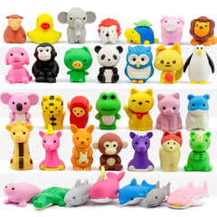 GOMIMEOR animal erasers collection for classroom prizes and creative learning.