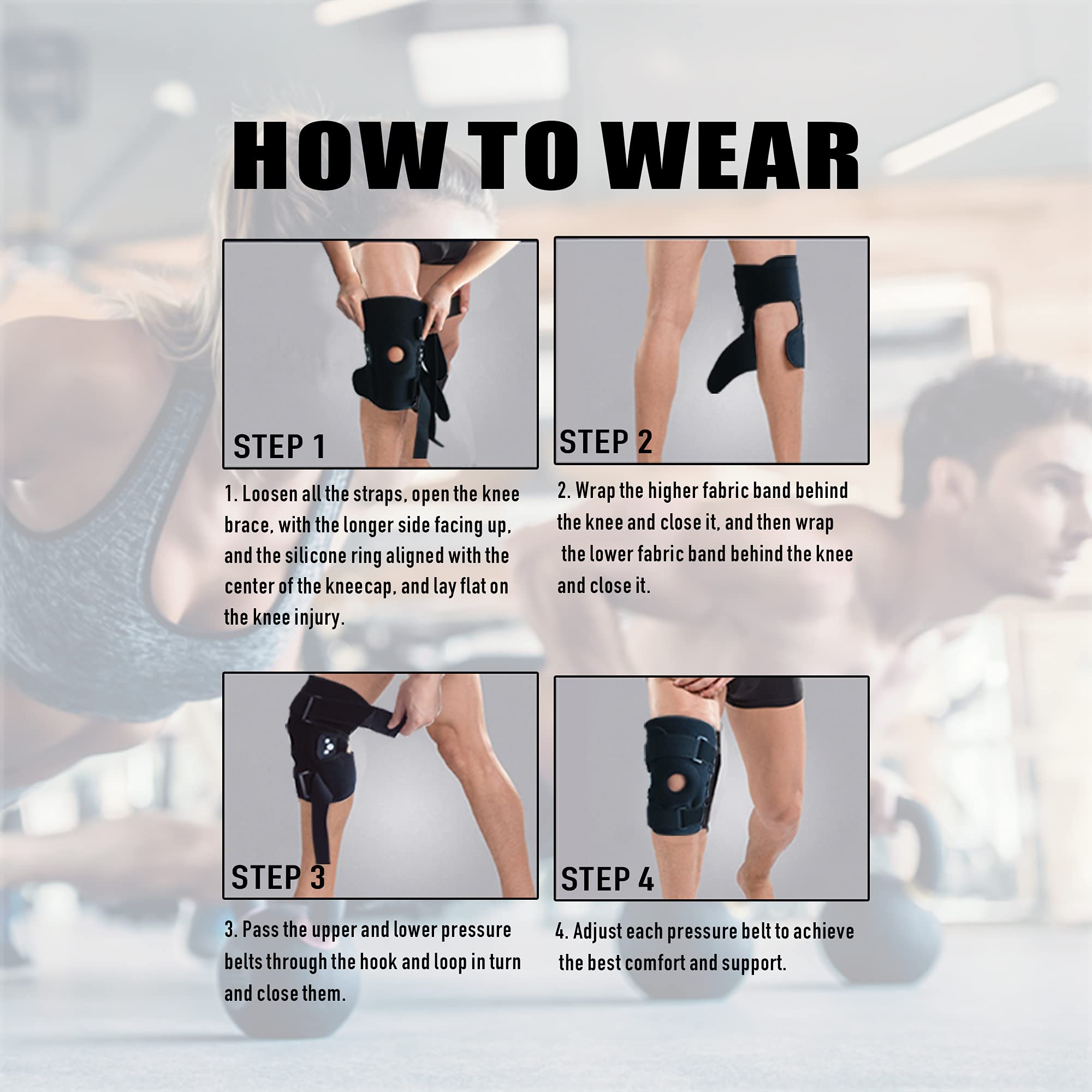 GONAIREY knee brace with durable plates for athletic support