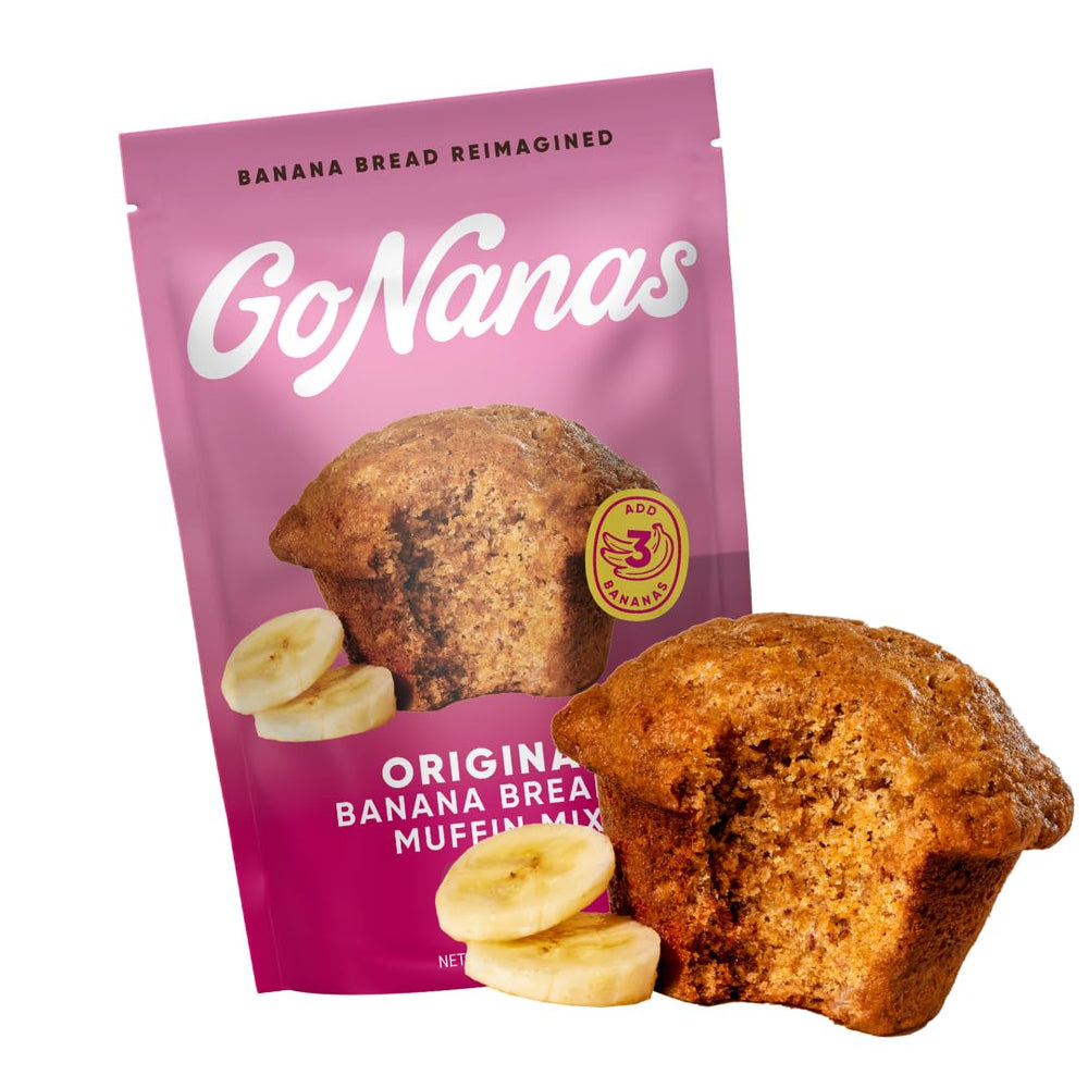 GoNanas Original Banana Bread Mix package ready to bake for quick vegan treats.