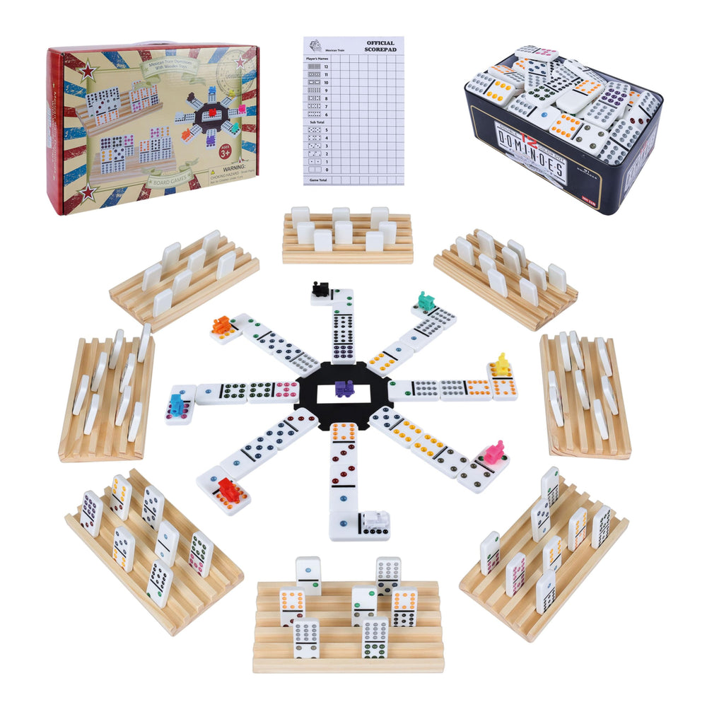 Gonoelec Double-12 domino tiles for a colorful family game night.