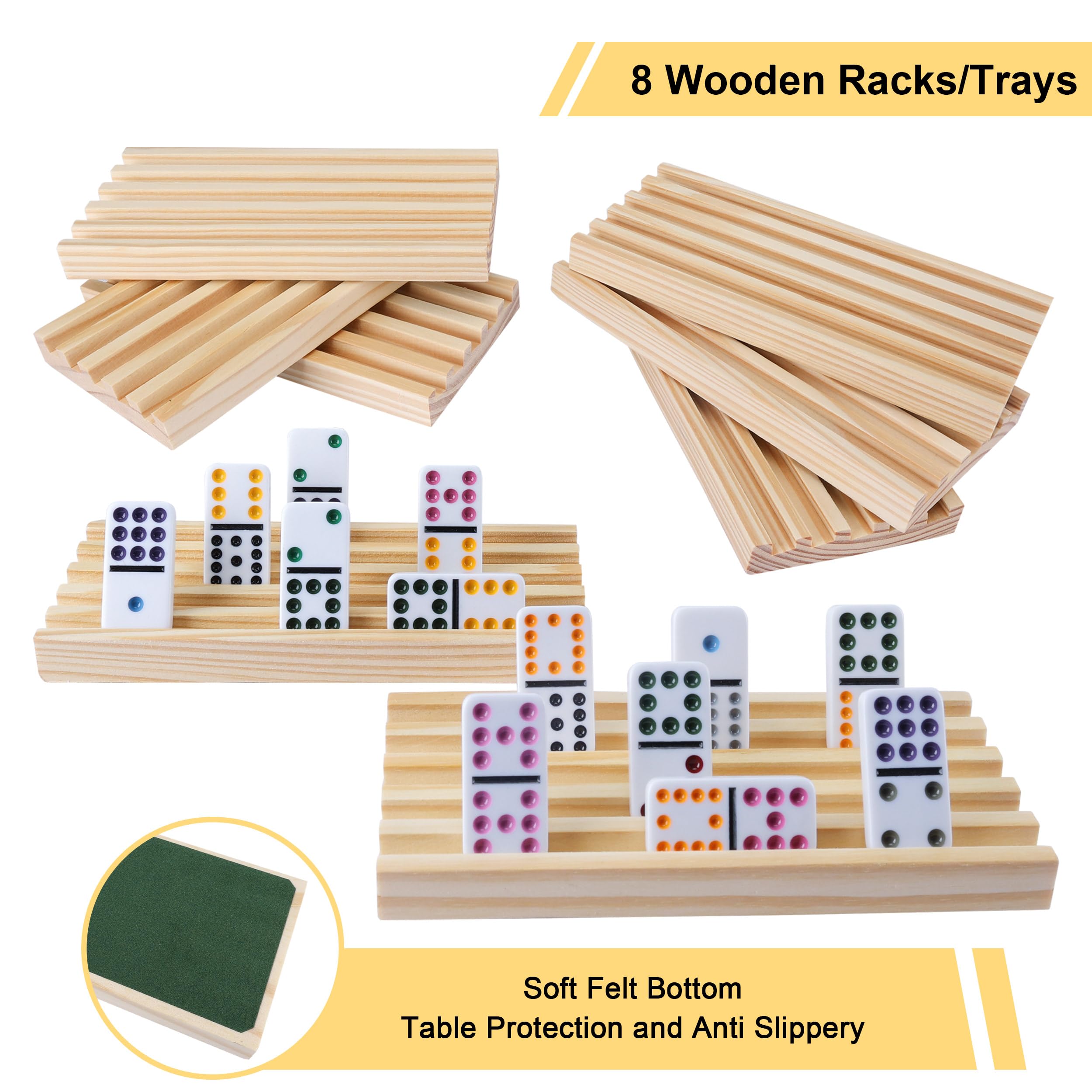 Gonoelec wooden racks with soft felt bottoms protect surfaces.