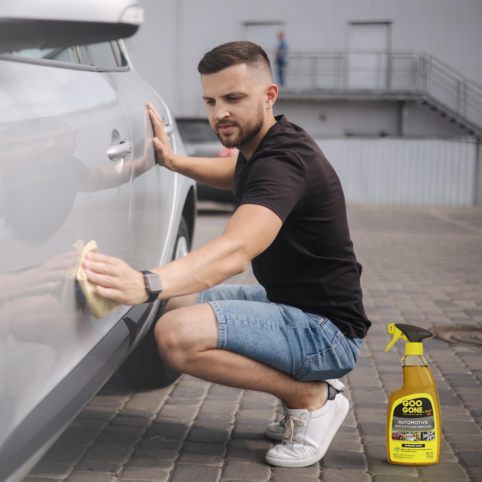 Goo Gone Automotive brake dust clean on wheels and trims