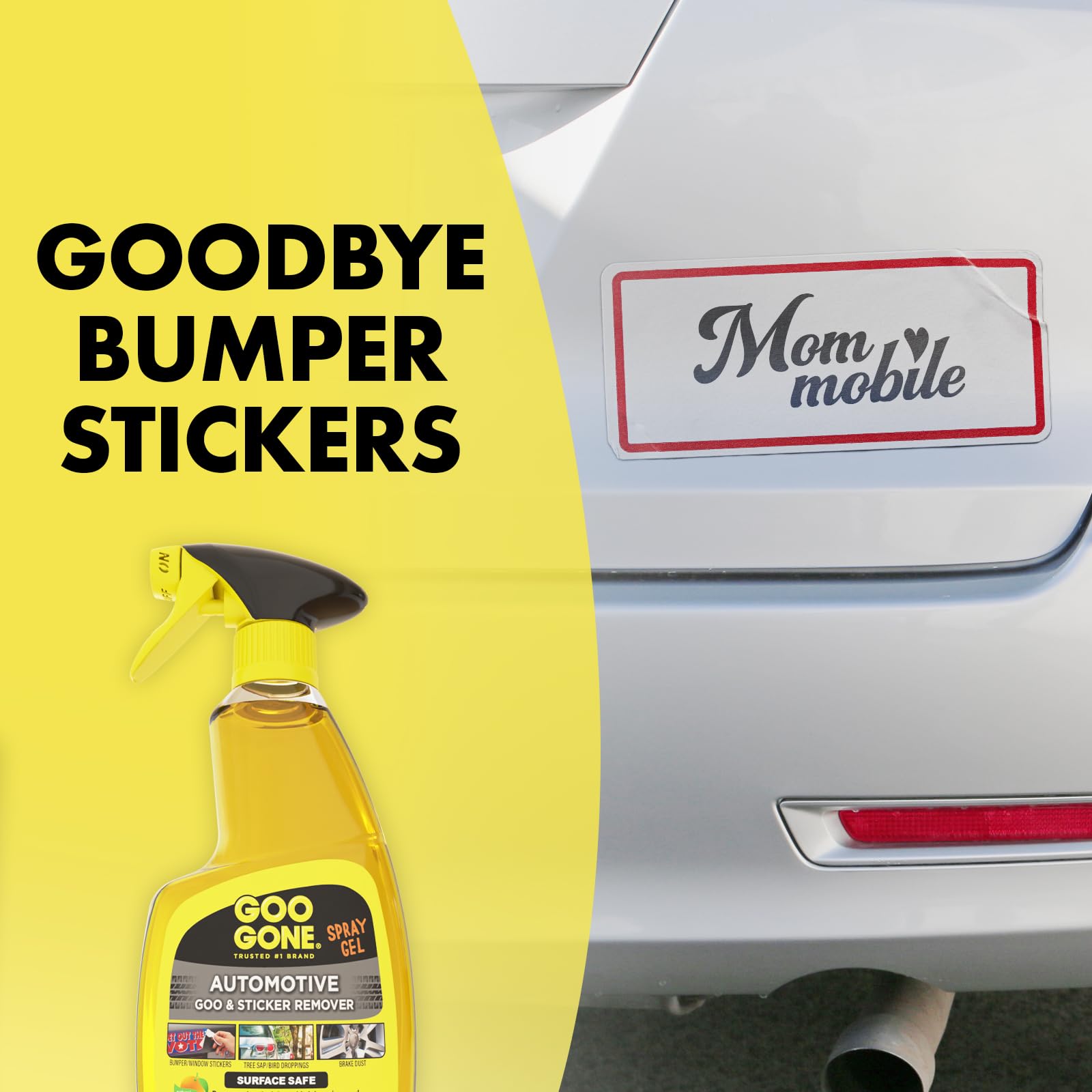Goo Gone Automotive multi-surface safe formula works on metals, plastics, and glass