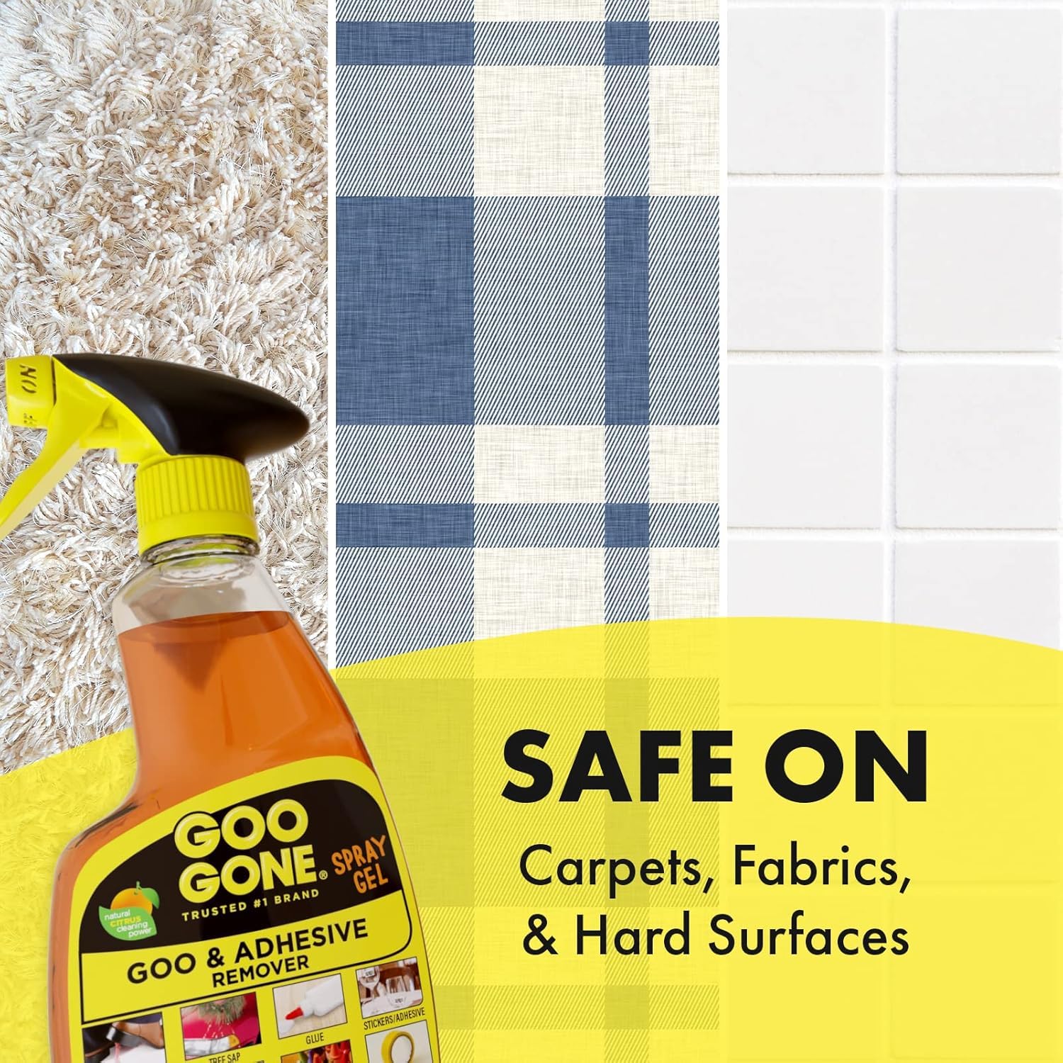 Goo Gone gel on kitchen grease demonstrates deep-clean action and quick break down.