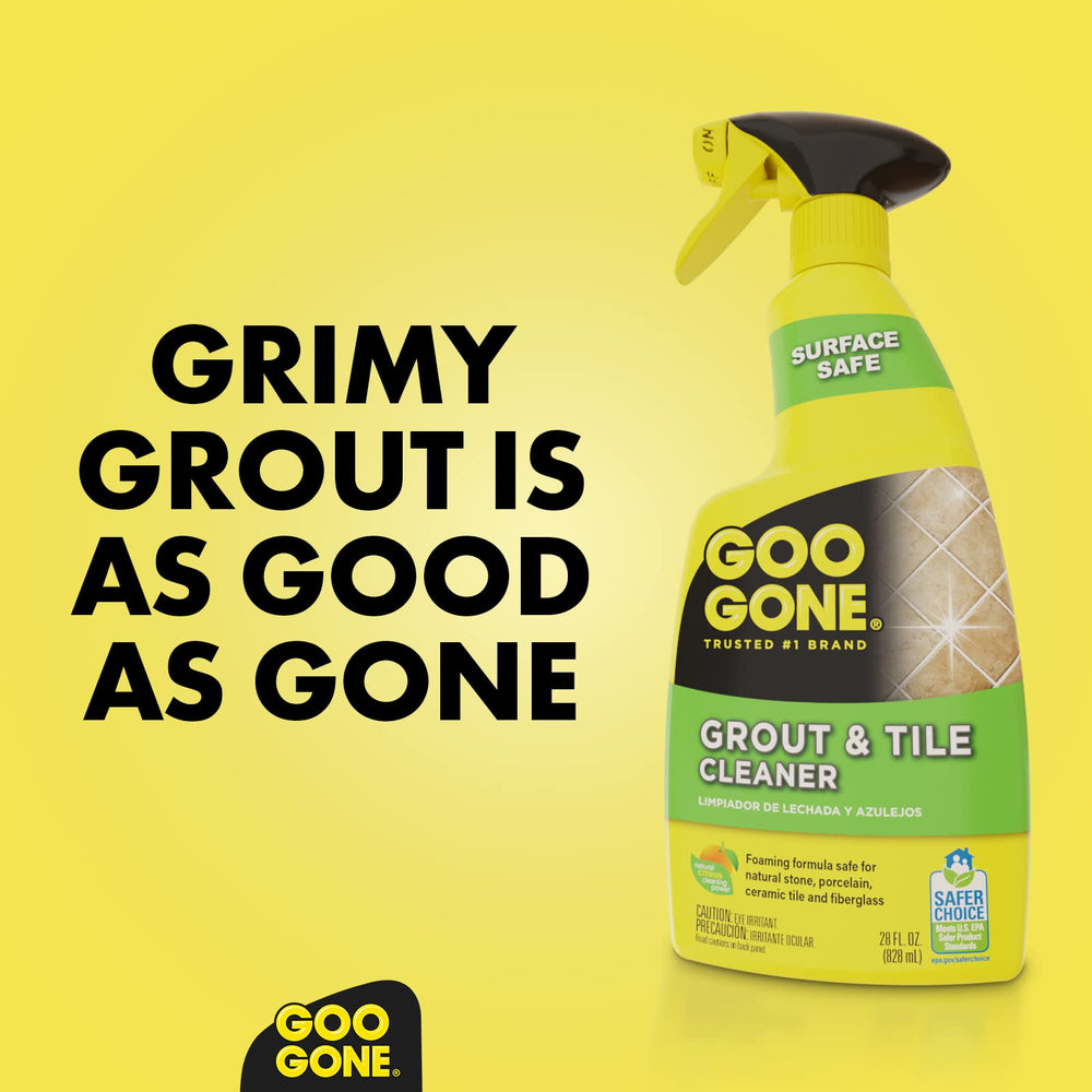 Goo Gone Grout Cleaner bathroom-shower cleaning scene demonstrates quick cleanup.