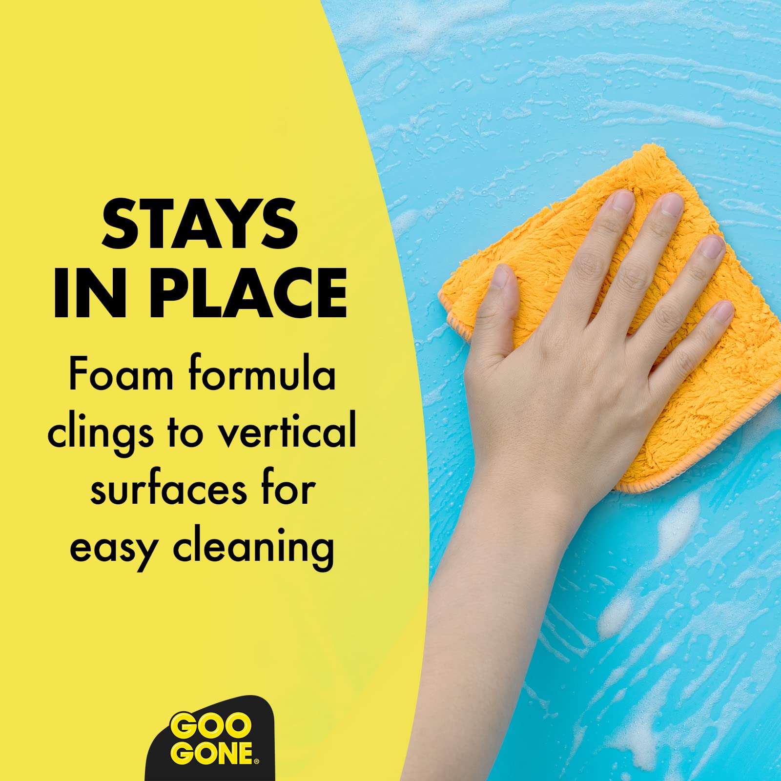 Foam clings to grime while dissolving burnt-on deposits