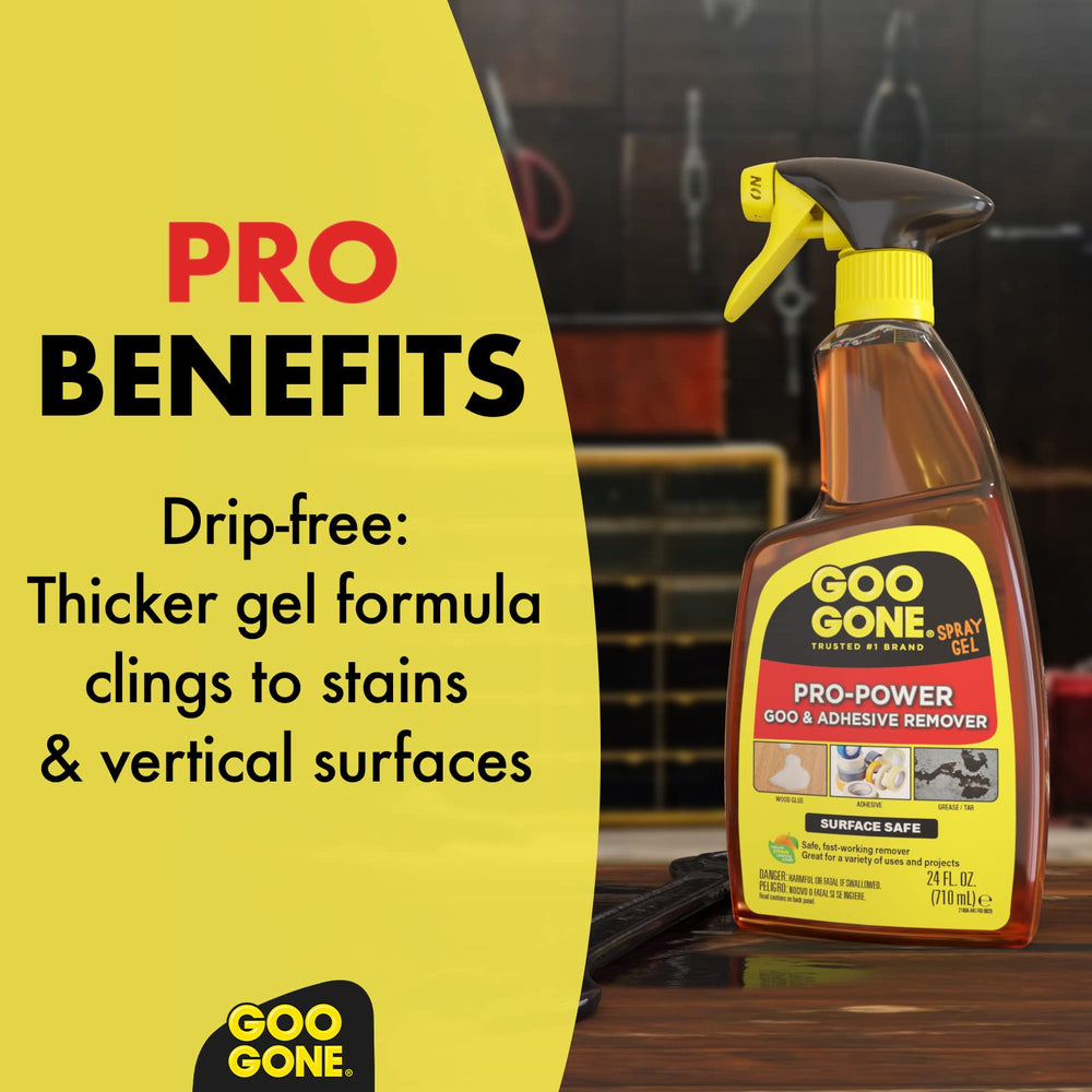 Goo Gone Pro-Power gel removes stickers from glass surfaces easily