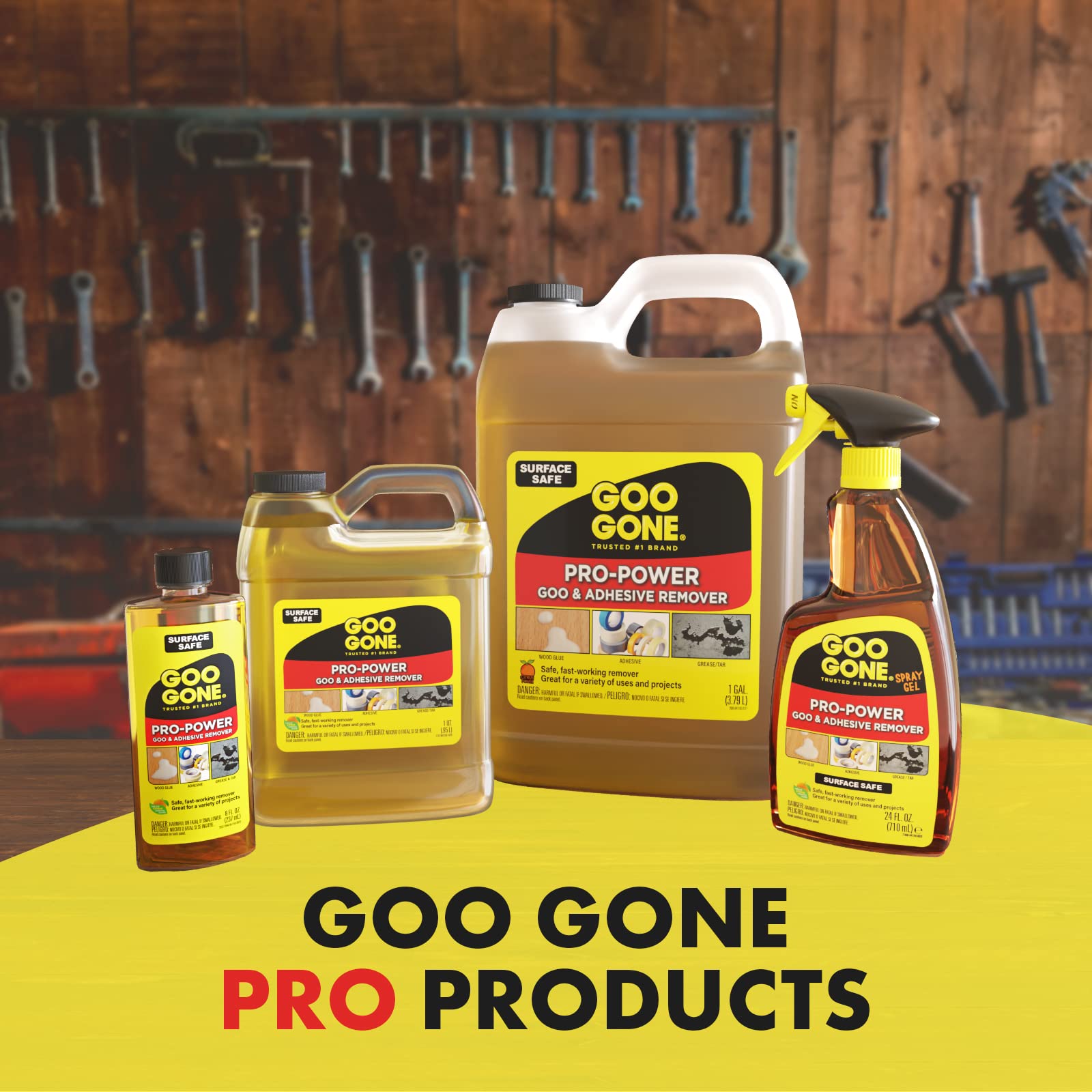 Goo Gone Pro-Power gel works on various messes and surfaces