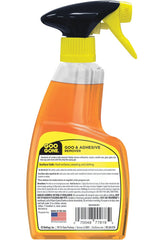 Applying Goo Gone Gel to a wall sticker for residue removal.
