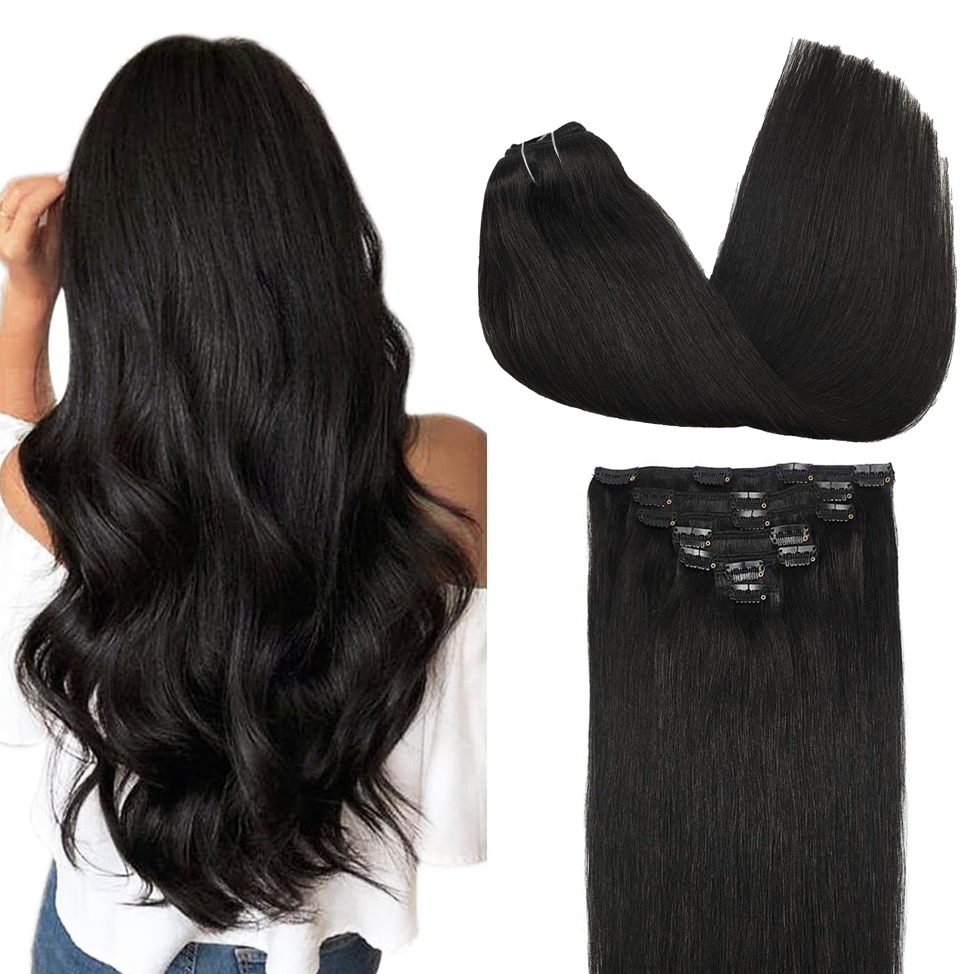 GOO GOO seamless clip-in extensions for an undetectable length boost