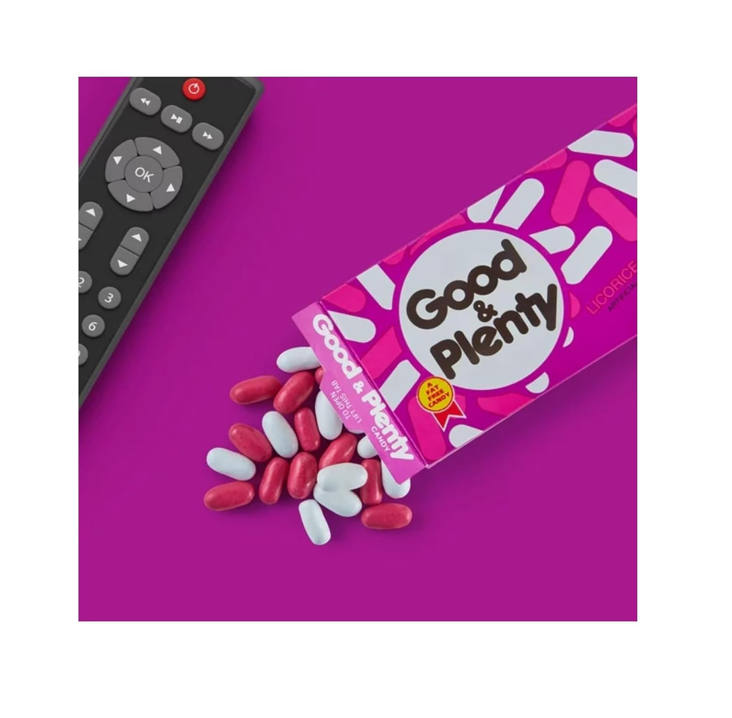 Classic black licorice core with candy shell by Good & Plenty