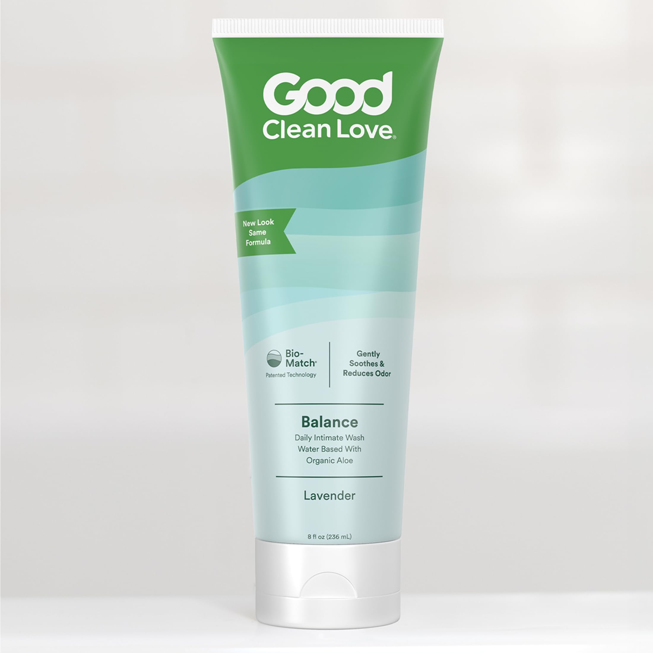 Good Clean Love Balance on shelf promotes worry-free cleansing for vaginal comfort.