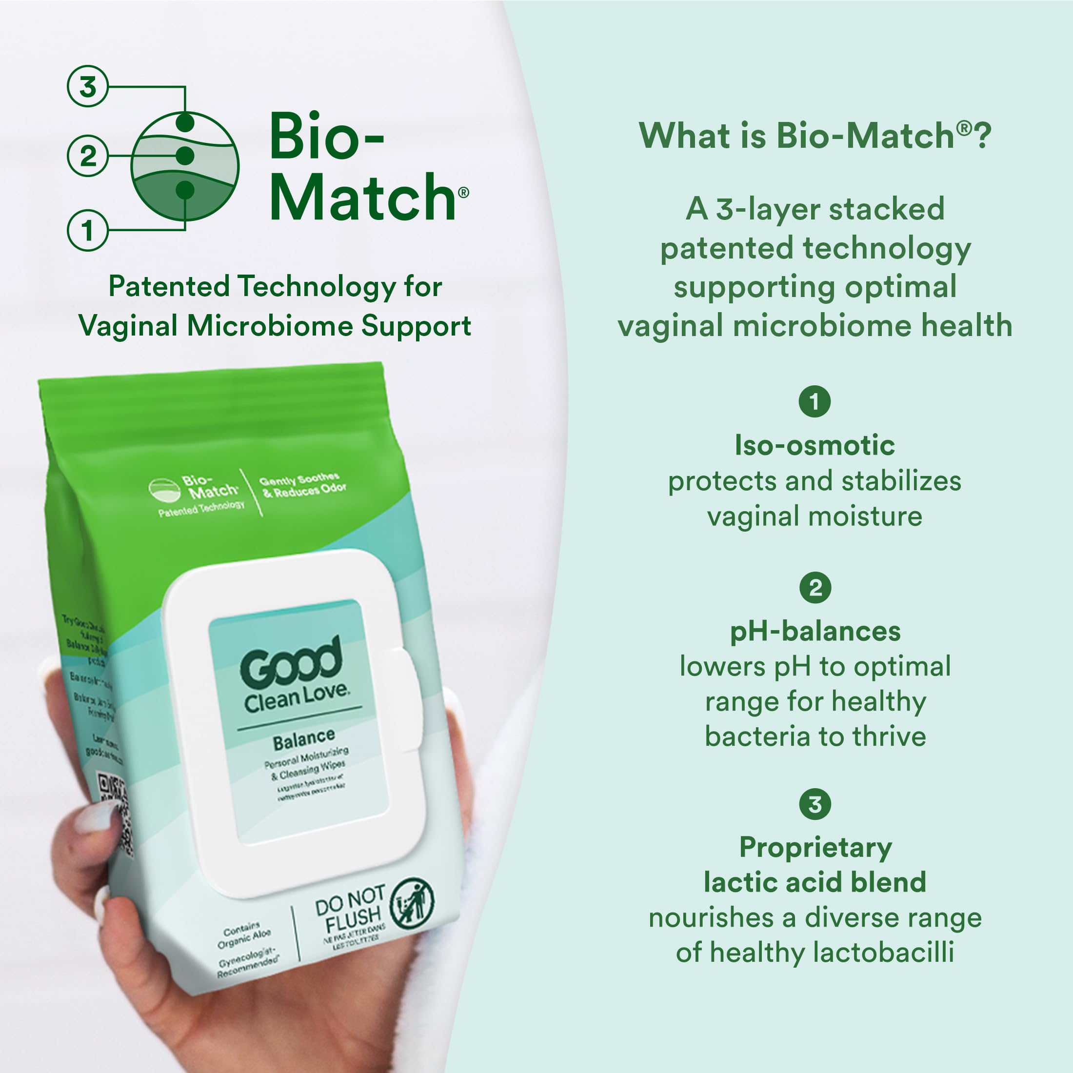 Moisturizing aloe formula in Balance Wipes for daily cleansing