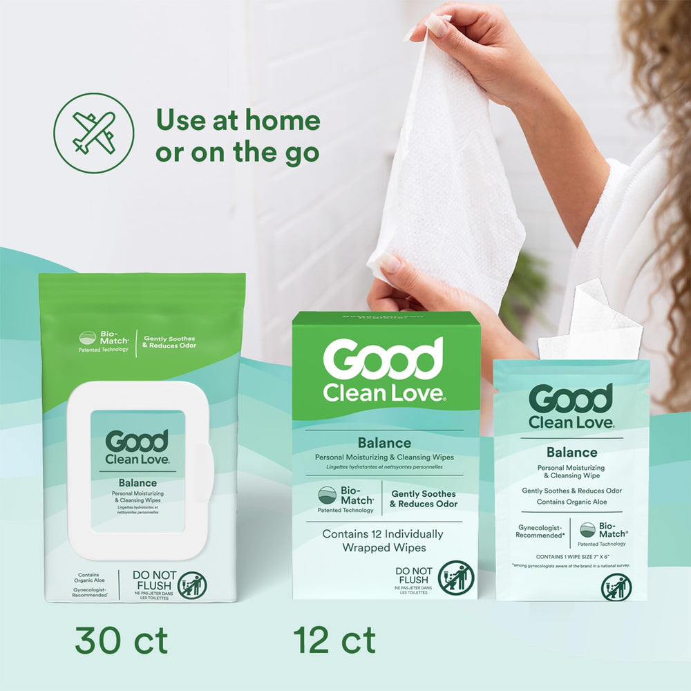On-the-go Balance Wipes pack for quick refreshment anywhere