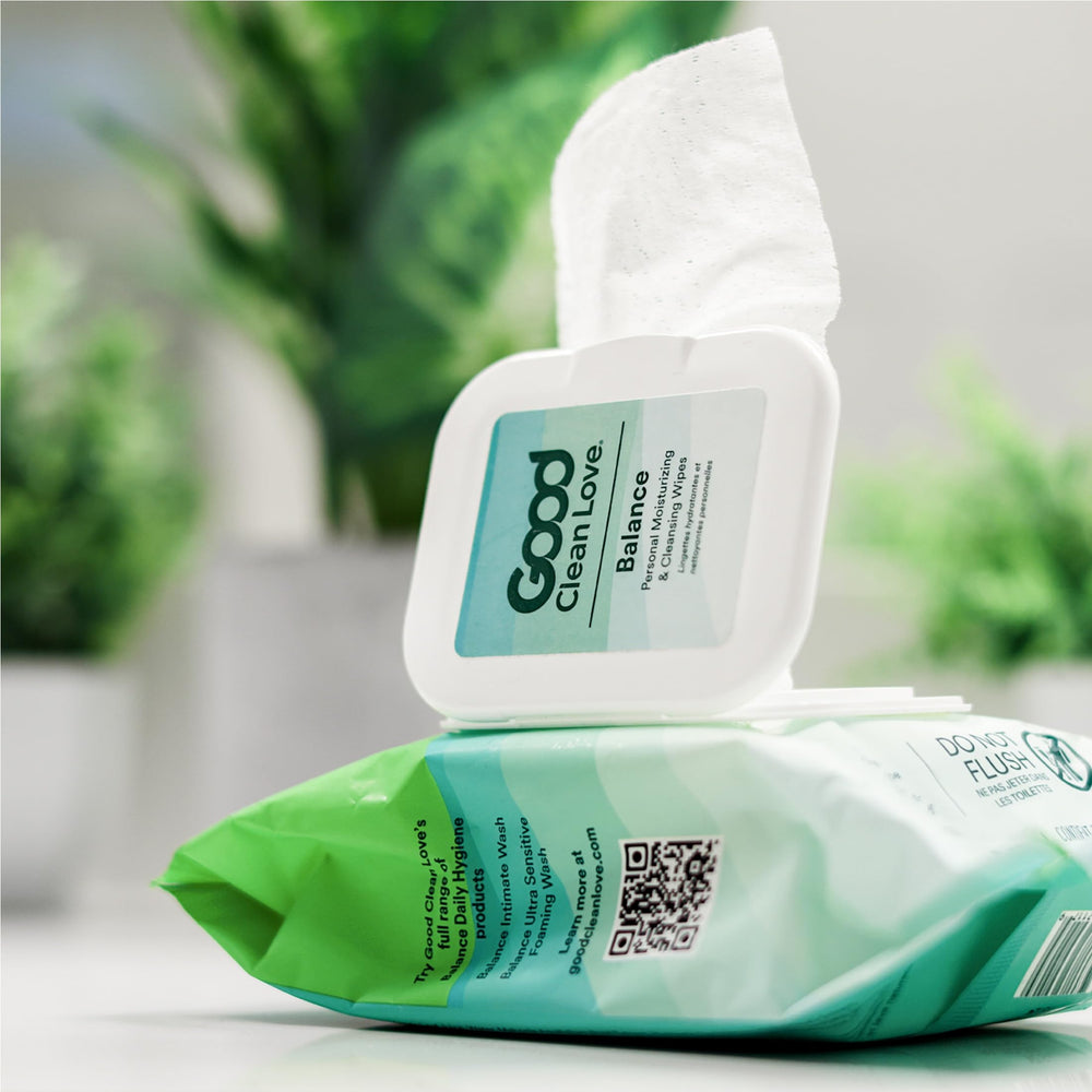 Vaginal biome balance support with gentle cleansing from Balance Wipes