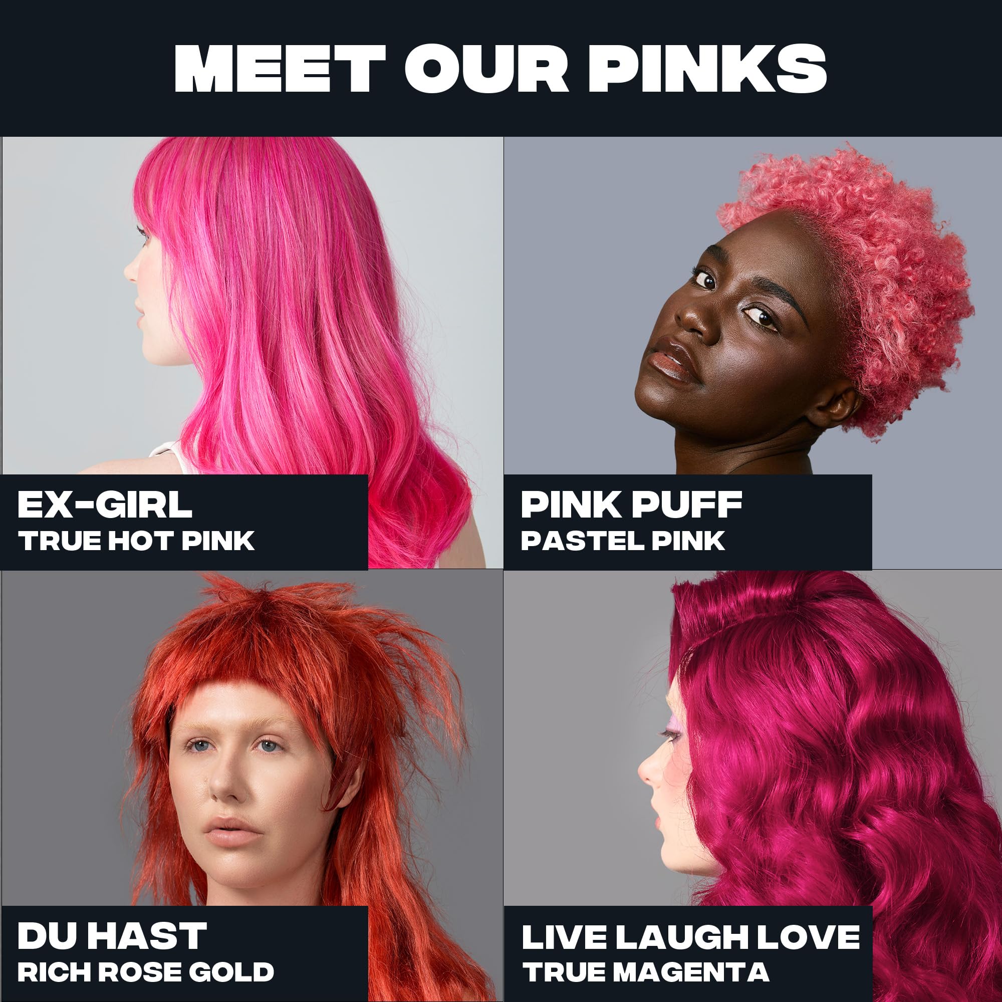 Good Dye Young magenta hair on model reveals salon-inspired shade.
