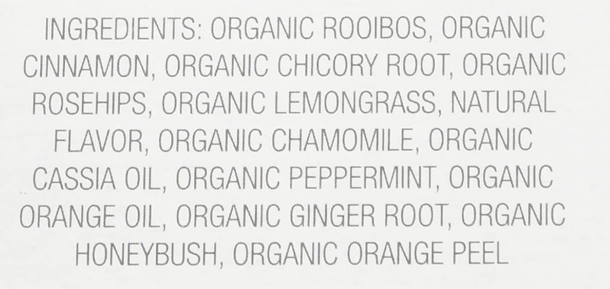 Good Earth Tea Co label on the box highlighting organic ingredients for a gentle sip.