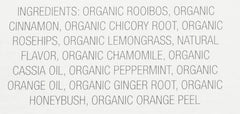 Good Earth Tea Co label on the box highlighting organic ingredients for a gentle sip.